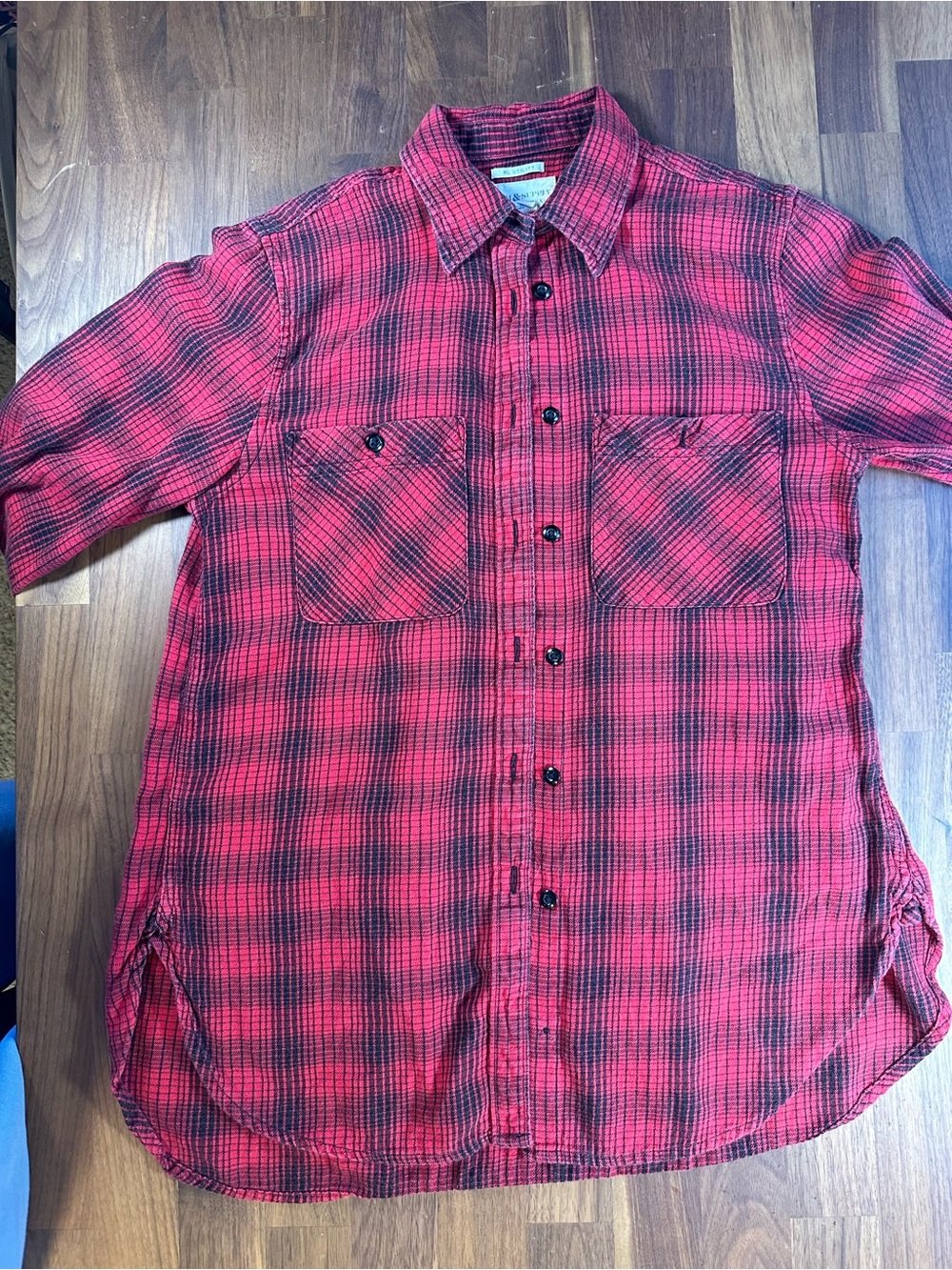 Denim & Supply Ralph Lauren Red Black Plaid Cotton Button Up Shirt S/P